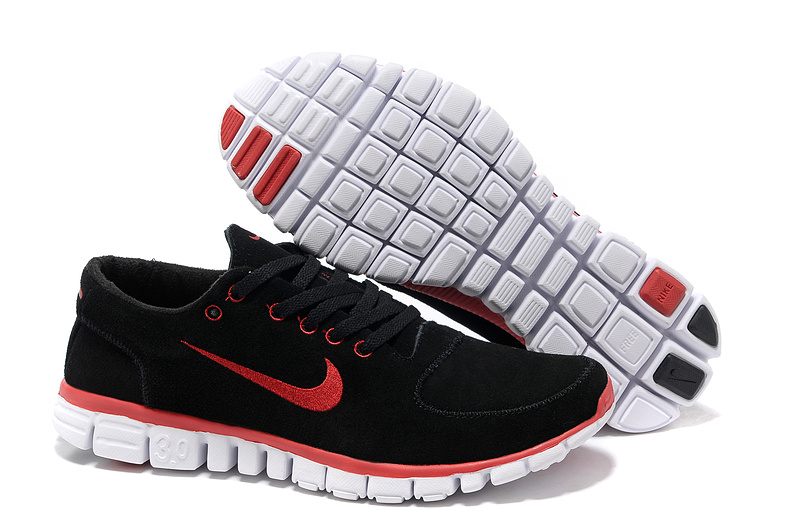 Nike Free 3.0 Fur Mens Shoes Black Red